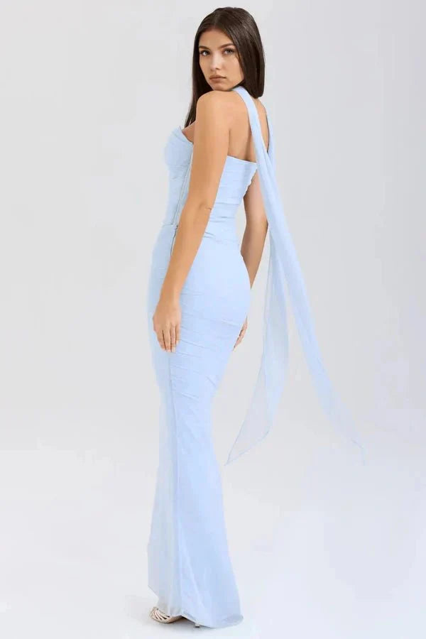 Ruched Mesh Mermaid Maxi Dress product view 5 - Delvore