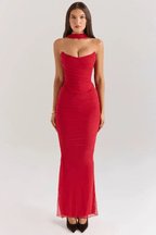 Ruched Mesh Mermaid Maxi Dress product view 8 - Delvore