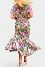 Women's Off Shoulder Draped Ruched Maxi Dress product view 10 - Delvore