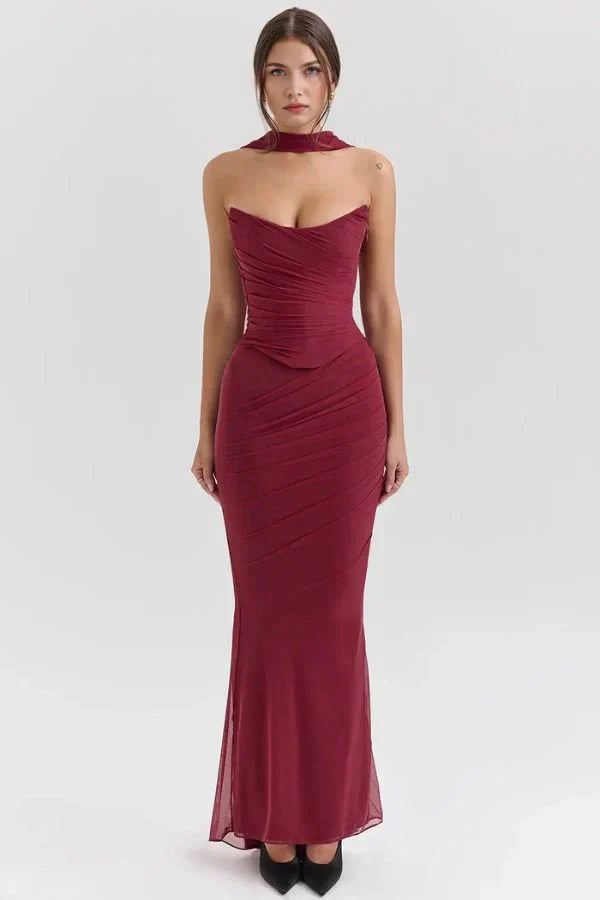 Ruched Mesh Mermaid Maxi Dress product view 12 - Delvore