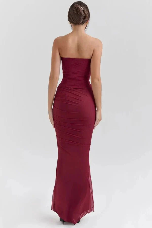 Ruched Mesh Mermaid Maxi Dress product view 14 - Delvore