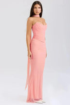 Ruched Mesh Mermaid Maxi Dress product view 21 - Delvore