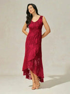 Women's Floral Burnout Chiffon Midi Dress product view 21 - Delvore