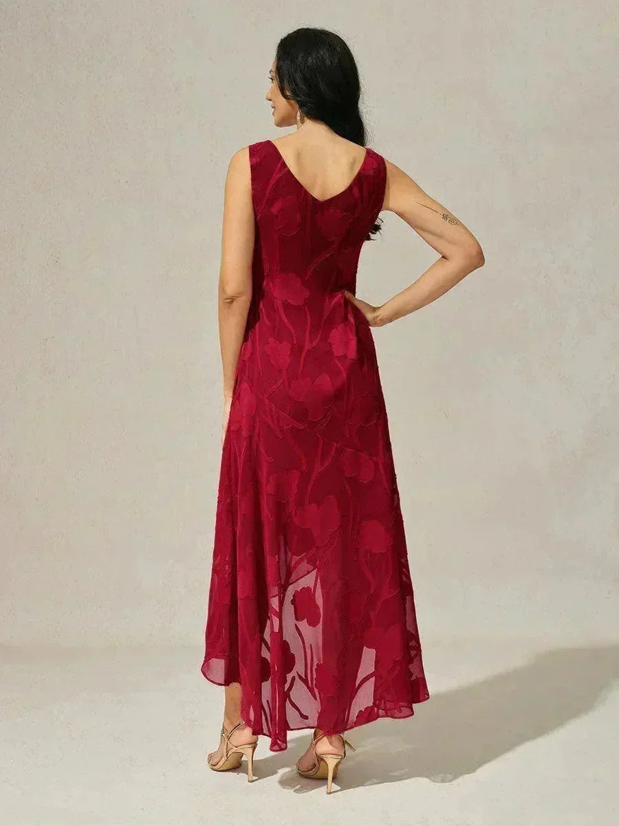 Women's Floral Burnout Chiffon Midi Dress product view 18 - Delvore
