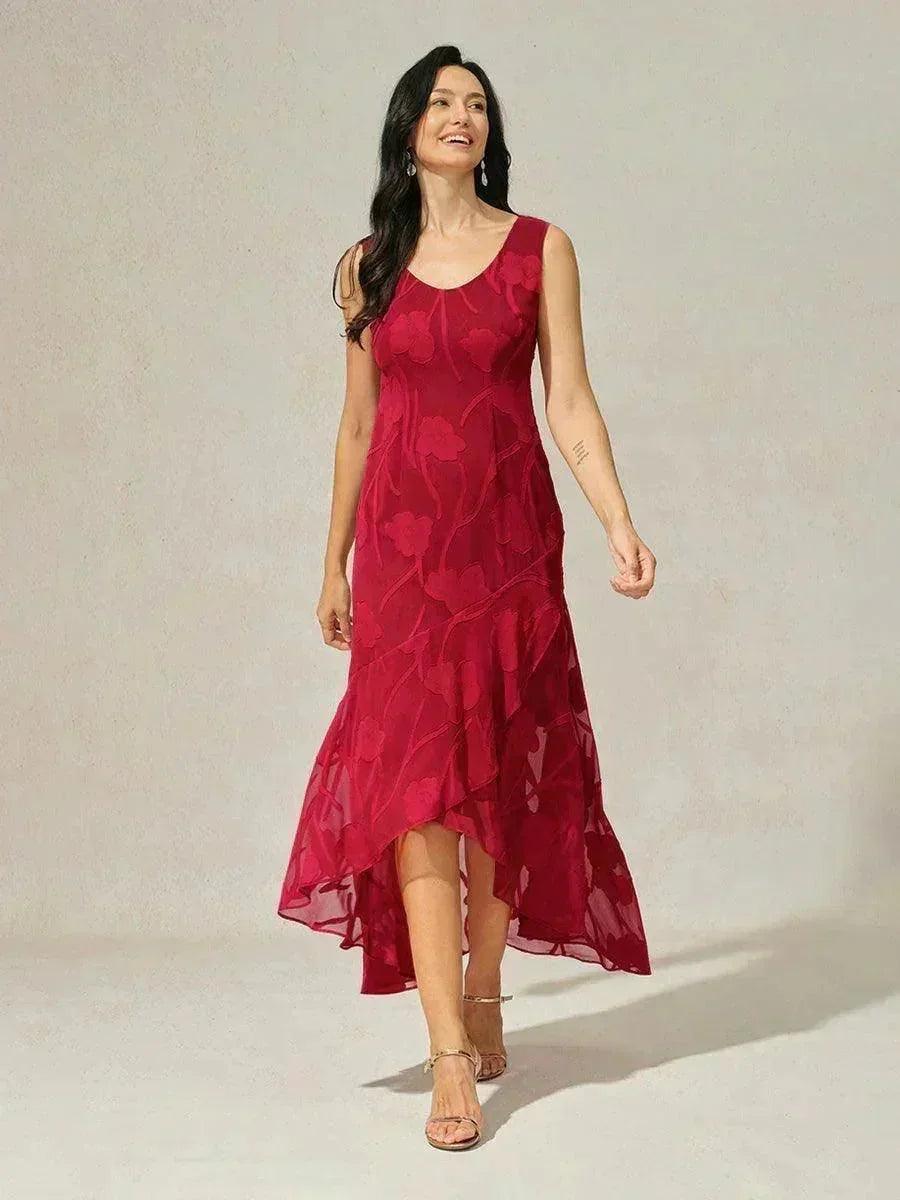 Women's Floral Burnout Chiffon Midi Dress product view 17 - Delvore